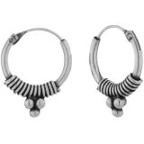 Oorbellen dames | Oorring/oorringen | Zilveren Bali hoops, druppels, 12 mm | WeLoveSilver