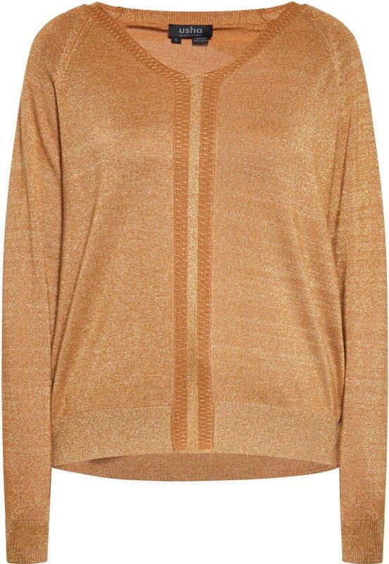 usha - Pullover - Metallic - V-hals - Lange Mouwen