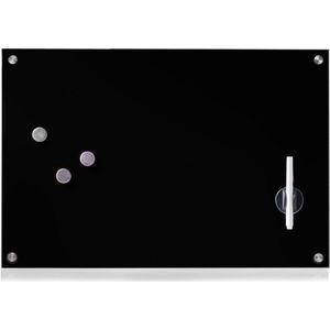 Memo Board 60x40 Zwart Glas - Notitiebord voor Op kantoor magneetbord 60x90