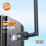 MG - USB 2.0 Wifi USB Adapter - 300Mbps - Met Antenne - 2,4Ghz - 5Ghz