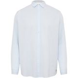 s.Oliver - Big Size - Casual Overhemd - Lichtblauw - 100% Katoen, Regular Fit, Lange Mouwen