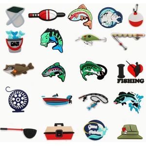 Schoen pins vissen - schoen pins visser - schoenbedels vissen - schoenaccessoire - ook geschikt voor crocs