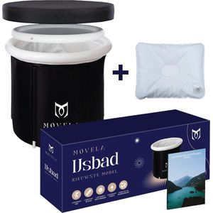 Movela® IJsbad XXL - Opblaasbaar Zitbad - Opblaasbaar Bad - Opvouwbaar Bad - Ice Bath - Dompelbad - Bath Bucket - Inclusief Deksel en Afdekhoes - Handpomp - Inclusief Zitkussen - Inclusief E-book