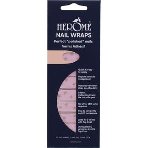Herome Nail Wraps Starry Pink - Nagelstickers - Nail Art - Zonder Droogtijd - 2x10 stickers