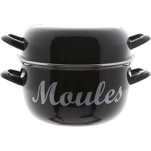 Cosy and Trendy Mosselpan - emaille - 24 cm - Moules - perfecte garing van mosselen - geschikt voor 1-2 personen