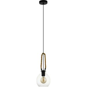 EGLO Roding Hanglamp - E27 - Ø 18 cm - Zwart/Bruin