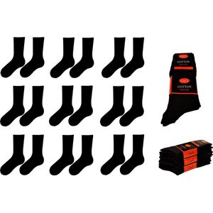 Naft katoenen sokken zwart 9 paar maat 35/38