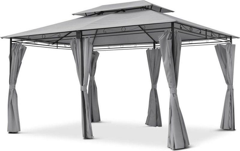 Luxe Prieel Vernazza Grijs + LED-verlichting + Schaduwdoeken