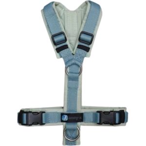 Annyx hondentuig harnas Y-tuig-Salvia-Duifblauw- maat XL- Limited Edition geschikt voor borstomtrek 78 tot 96cm