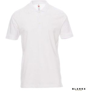 Payper Rome: Katoenen Piquet Polo Shirt Heren met Korte Mouwen en Parelmoer Knopen - Wit - 3XL