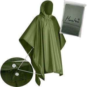 Huntex Poncho - Regenponcho Fiets Dames & Heren - Fietsponcho - Groen - Unisex