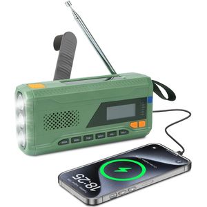 Azomor® Draagbare noodradio met solar en zwengel voor outdoor en noodsituaties