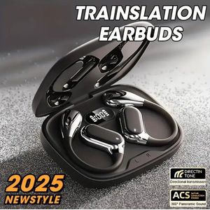 AI Translator Earbuds – Real-Time Vertaal Oordopjes met Bluetooth 5.3 – 145+ Talen – Noise Cancelling – Perfect Cadeau voor Kerst & Sinterklaas voor Reizigers, Studenten, Werk & Sport – Luxe Design in Champagne Beige, Zwart & Wit | House of Discovery