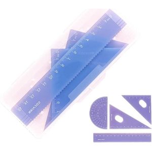 - Onbreekbaar geometrieset voor school en kantoor, glashelder, voor links- en rechtshandigen- Duurzaam nuttig en praktisch mooi design geometrieset, violet