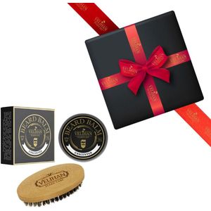Velihan Beardcare - Baardverzorging Duo Pack Baardbalsem Geurloos & Baardborstel - Cadeau voor mannen - Vaderdag Cadeau - Cadeau voor hem - Cadeau voor Kerst - Valentijdsdag mannen - Giftset mannen - Geschenkset man - Cadeauset verjaardag