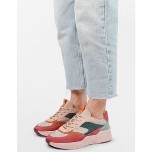 Sacha - Dames - Roze multicolor suède sneakers - Maat 36