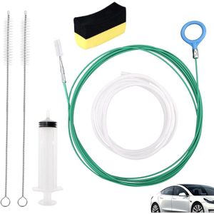 JHubers Goods - Reinigingsgereedschap voor Schuifdakafvoer met Extra Lange Borstel - 5m - Inclusief Slang en Spons - Ideaal voor Ruitenwisser en Afvoergaten -