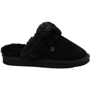 Alpacas Footwear – Heren - Echt suéde pantoffel - Gevoerd met 100% zachte lamswol – Black - 44