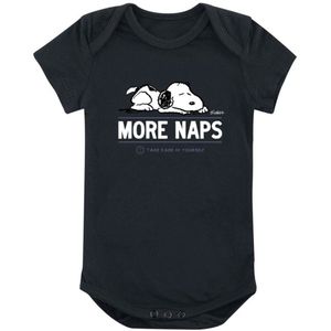 Peanuts Snoopy - More Naps Body zwart 62/68 Katoen -