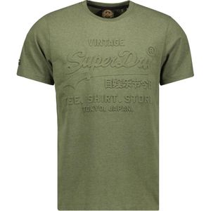 Superdry Embossed Vl T Shirt Heren T-Shirt - Thrift Olive Marl - Maat S