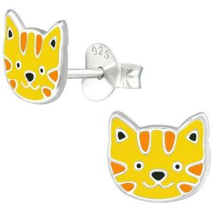 Aramat Jewels Oorbellen - Zilveren Tijger Oorbellen - Schattig Cadeau - Zilver - Vrouwen - Kinderen - [8mm]