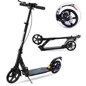 Faseras Step voor Kinderen/Volwassenen - Kinderstep met Rem - Opvouwbaar - Autoped - Max 110KG - Vering - Met grote wielen - Zwart