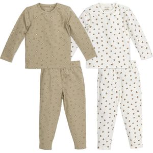 Meyco Baby Mini Panther pyjama - 2-pack - offwhite/sand - 98/104