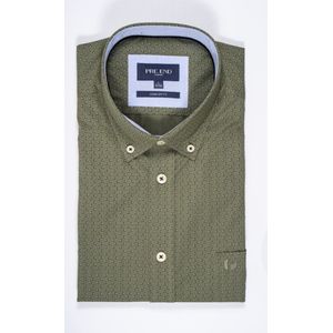 Pre End heren overhemd - blouse - lange mouwen - 100557 - groen print - Napoli - maat L