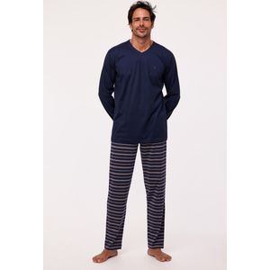 Woody pyjama heren - donkerblauw - 232-11-MVL-S/826 - maat L