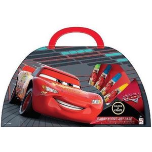 Sambro Kleurkoffer Cars -  50-delig Rood - sinterklaas cadeautjes - kerst cadeau - voor kinderen 3+ - voor jongen - voor meisjes