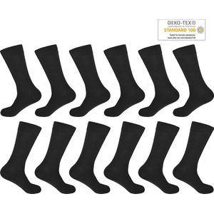 GIANVAGLIA Heren Sokken Zwart 12-pack - Maat 43-46