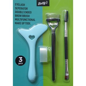 Eyeliner hulp - wenkbrauwborstel - wenkbrauwpenseel - wimper seperator - make up kwasten - 3-delige make-up set - Groen