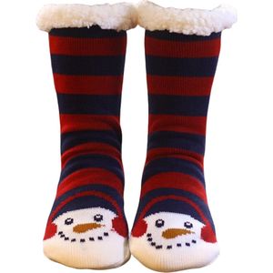 JAXY - Huissokken Dames - Verwarmde Sokken - Anti Slip Sokken - Huissokken - Bedsokken - Warme Sokken - Kerstcadeau Voor Vrouwen - Thermosokken - Dikke Sokken - Fluffy Sokken - Kerstsokken Dames en Heren - Sneeuwpop