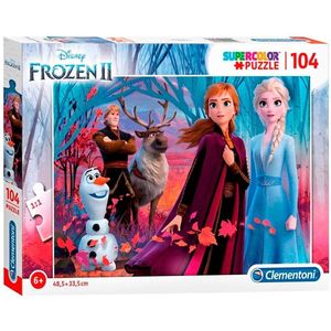 Clementoni - Puzzel 104 Stukjes Brilliant Frozen 2, Kinderpuzzels, 6-8 jaar, 20161