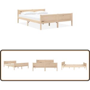 vidaXL Bedframe - Massief Grenenhout - 120x200 cm Houten Bed Frame - Grenenhout Bed - Tweepersoons Bed - Slaapcomfort - Modern Design