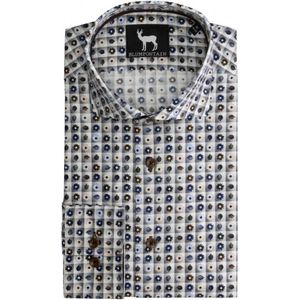 GENTS - ruit-bloemprint - Katoen - Grijs - Maat EU42/L