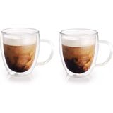 4x Dubbelwandige theeglazen/koffieglazen 240 ml - 20 cl - Thee/koffie drinken - Glazen voor thee en koffie