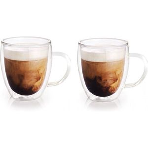 4x Dubbelwandige theeglazen/koffieglazen 240 ml - 20 cl - Thee/koffie drinken - Glazen voor thee en koffie