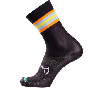Nalini - Unisex - Fietssokken Zomer - LINEAR SOCKS - BLACK/ORANGE - 44-46