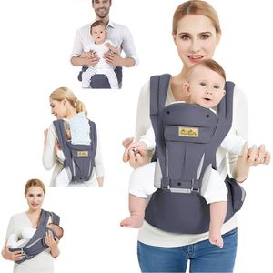 Viedouce Ergonomische Babydrager van Puur Katoen - Voorkant Achterzijde - Kinderdrager met Afneembare Capuchon - Meervoudig Zacht - Ademende Rugzakdrager - Volledige Bescherming - Donkergrijs - 0-48 Maanden