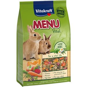 Vitakraft - Menu Vital - Konijnenvoeding - Compleet Voer voor Konijnen - 3 kg