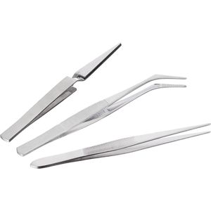 Set van 3 Pincetten - Precisie en veelzijdigheid - Roestvrij staal