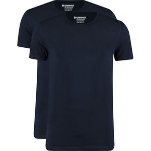 Garage 0221- Bio-Cotton Bodyfit 2-pack T-shirt ronde hals korte mouw navy 3XL 95% organisch katoen 5% elastan