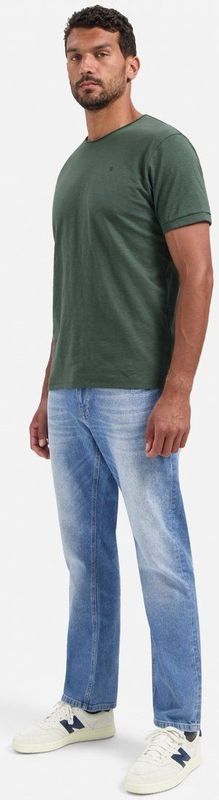 No Excess - Shirt - Groen Gemêleerd - Kwartmouw - Normale Pasvorm