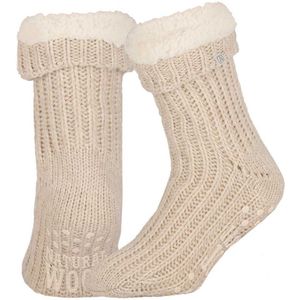 Morethansocks - Wollen huissokken - Unisex - Maat 35 t/m 46 - Antislip - Huissokken heren - Huissokken dames - Slofsokken - huissokken met antislip