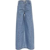 LOOXS Little 2601-7601-988 Meisjes Broek - Maat 92 - Blauw hartjesprint van 90% COTTON 10% POLYESTER