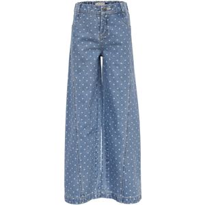 LOOXS Little 2601-7601-988 Meisjes Broek - Maat 92 - Blauw hartjesprint van 90% COTTON 10% POLYESTER