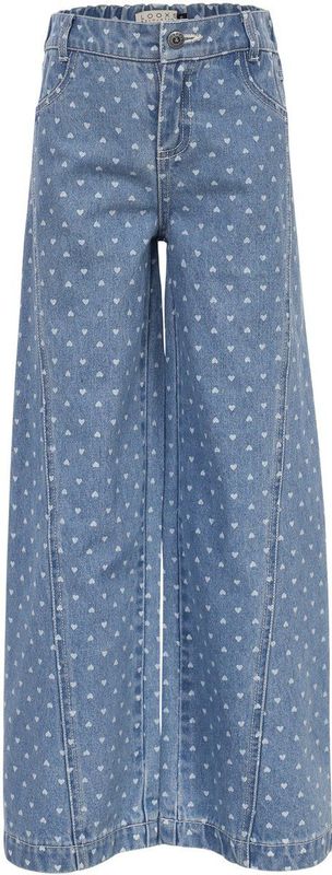 LOOXS Little 2601-7601-988 Meisjes Broek - Maat 92 - Blauw hartjesprint van 90% COTTON 10% POLYESTER