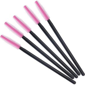 Lashes & More – 10 stuks siliconen WimperBorsteltjes – Lichtroze - Mascara Borsteltjes - Mascara Borstel - Wimper borstel - Siliconen Wimperborstel - Wimperborstel voor Wimper Extensions -  siliconen Wenkbrauwborstel -Siliconen Top - Wenkbrauw Kwast