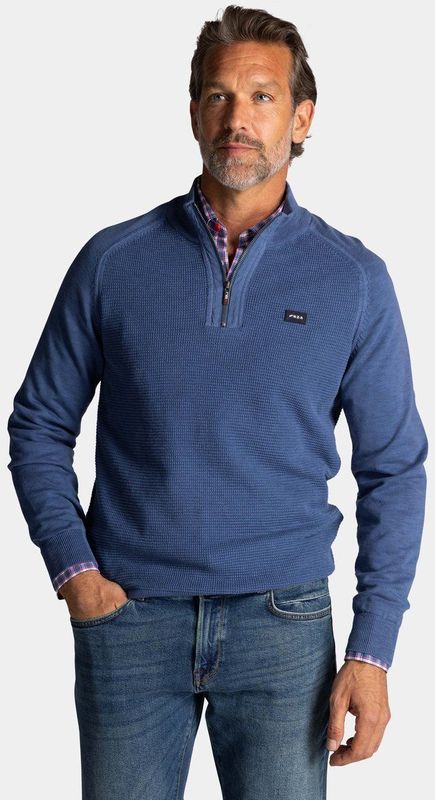 NZA - Blauwe - Katoenen Half Zip Trui